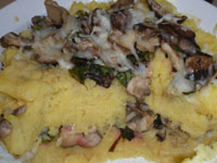 Baked Polenta with Mushrooms and Swiss Chard